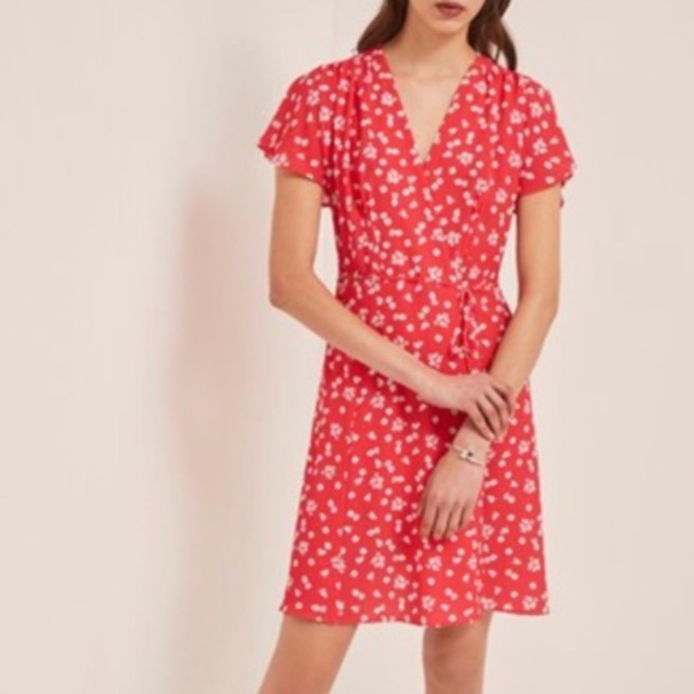 NWT French Connection Short Verona Printed Wrap Dress, 12